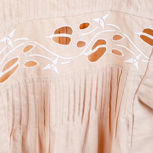 Chloe SS18 Biscuit Pink Embroidered Linen Mini Dress - Picture 5 of 11